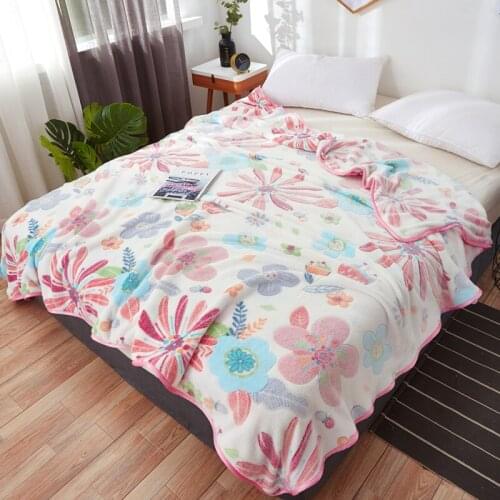 White pink blankets flower quilts twin full queen king adult blankets soft Throw Flannel blankets on Bed/car/sofa girls rugs