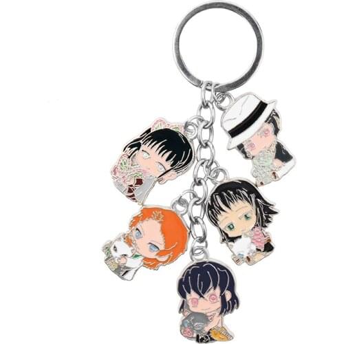 Demon Slayer Keychain Kamado Tanjirou Keyring Kamado Nezuko Car Keychain Agatsuma Zenitsu брелок для ключей Hot Anime Accessorie