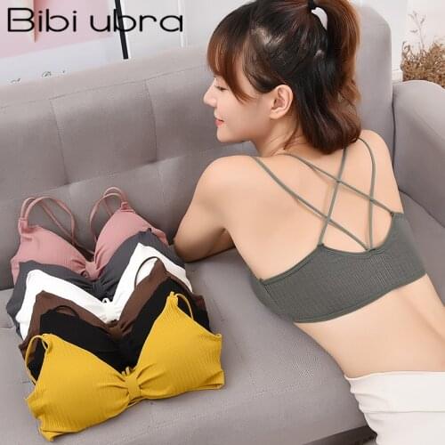 BIBI UBRA Sexy Bra Push Up Bras For Women Wireless Bralette Sexy Lingerie Soft Cotton Bra Seamless Brassiere Sling Bra Underwear