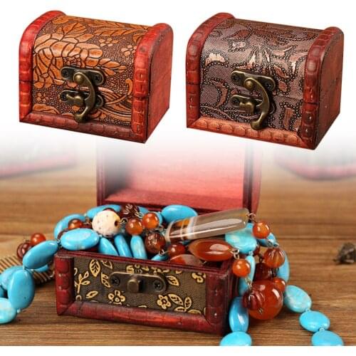 European Retro Style Wooden Jewelry Box Beautifully Gift Storage Case Home Art Craft Decoration Organizer Casket Chest