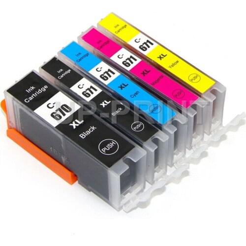 UP 5color PGI670 PGI 670 XLCLI671 compatible ink cartridges for Canon MG6860 MG5760 MG6865 MG5765 TS6060 TS5060