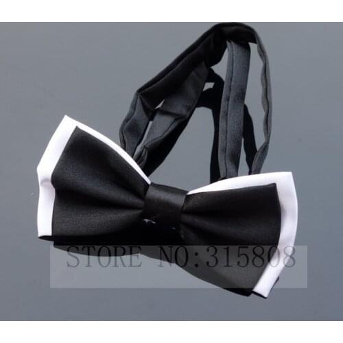 Ikepeibao Mens Adjustable Double Layers Contrast Color Bow Ties Pre Tied
