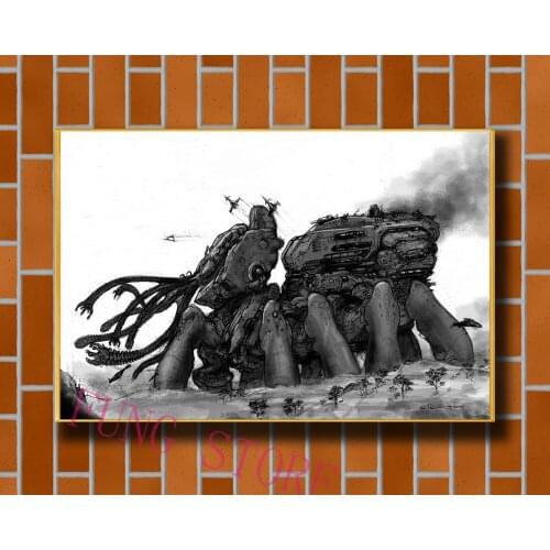 K048 Science Fiction Mech Warrior Robot Monster Originality Custom Silk Poster Home Deco Wall Art Christmas Gift