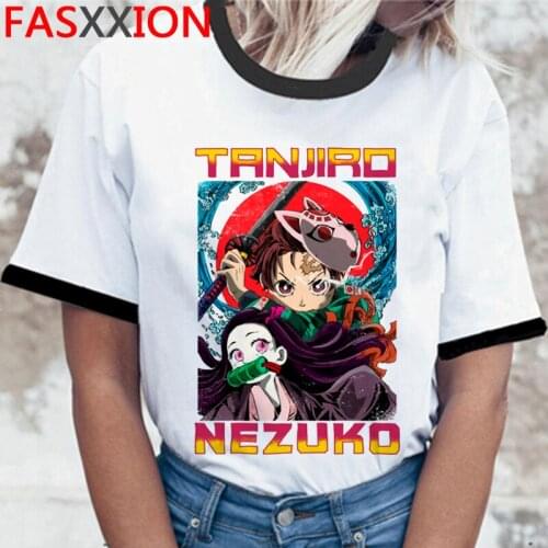 Kimetsu No Yaiba Demon Slayer tshirt t-shirt male harajuku kawaii couple clothes grunge streetwear plus size tshirt