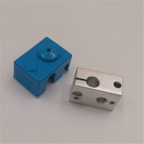 V6 heater block and silicone sock upgrade kit V6 cartridge-style heater block +sock 23x16x12 mm for Reprap Prusa i3