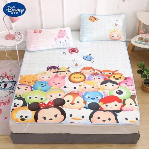 Disney Mickey Mouse Donald Duck Spider Man Sleeping Bed Mat Sheet Washable Bed Topper Silk Boys Girl Mattress Protector Cover