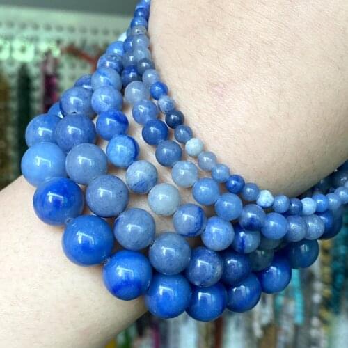 Blue Natural Aventurine Stone Beads For Jewelry Making Diy Bracelet Necklace Accessories 4 6 8 10 12mm Round Loose Spacer Beads