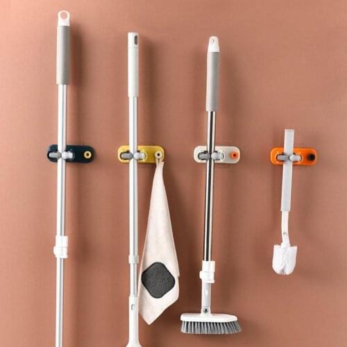 Multi-Purpose Adhesive Wall Mounted Hooks Mop Organizer Holder RackBrush Broom Hanger Hook Kitchen bathroom Strong Hooks