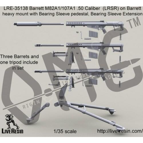 [Scale Model Kit] Live Resin LRE-35138 1/35 Barrett M82A1/107A1 .50 Caliber (LRSR) on M3 tripod