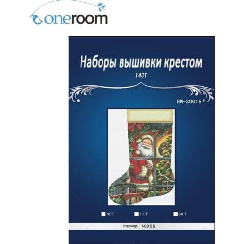 Oneroom Christmas MAN Sock Dimensions painting home Decor counted white canvas Cross Stitch kits14ct needlework Set DIY 3th