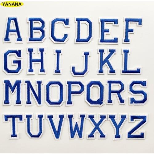 English Alphabet Letter Embroidered Iron On Patch For Clothing Badge Paste For Clothes Bag Pant DIY