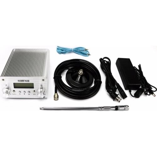 NIO-T6A FM PLL Transmitter for High Fidelity Stereo Broadcast with 3.5mm audio cable+power adapter+short antenna