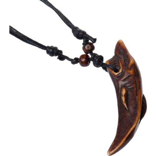 NEW Collier Femme Colar Vintage Wolf Tooth Leather Necklace Pendant For Women Men Jewelry Statement Necklaces Collares Mujer