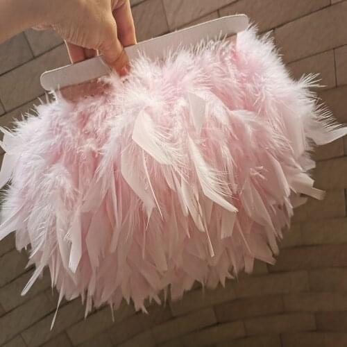 Wholesale 10yards Turkey Feather Trim Fringe 4-6inch Pink Chandelle Marabou Feathers For Skirt Dress Decoration Crafts
