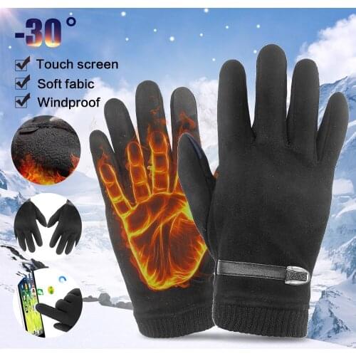 Men Winter Gloves Full Finger Warm Stretch Touchscreen Gloves Mittens Outdoor Bicycle Driving Gloves
