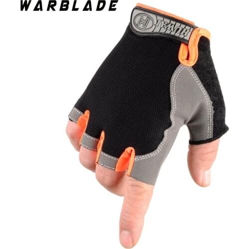 WARBLADE 2020 New Non-Slip Fingerless Gloves Men Women Half Finger With Gel Padded Lycra Work Out Mittens Guantes Mujer