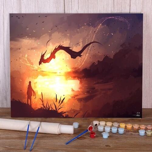 Scenery Follow The Sun DIY Painting By Numbers Kit Acrylic Paints 50*70 Boards By Numbers Loft Wall Picture For Handiwork