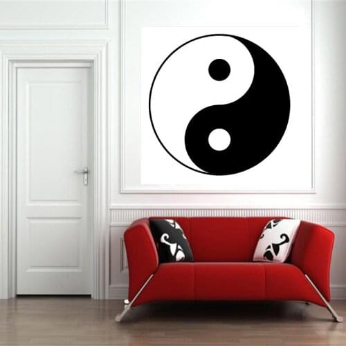 POOMOO4320 YIN YANG SYMBOL YING-YANG WALL ART ROOM STICKER VINYL DECAL Vinyl Movable Wall Sticker for Living Room Home Decor