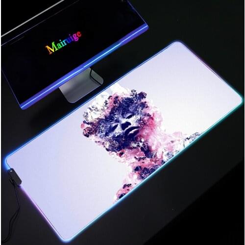 RGB Mouse Pad Artistic Abstraction Large Anime DIY Custom LED XXL Glow Color Light Gaming MousePads with Backlight 900x400mm