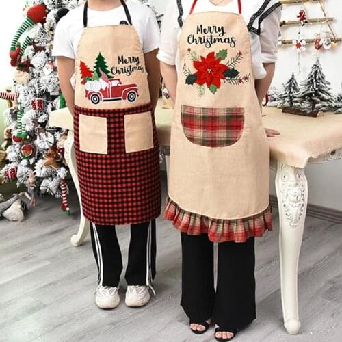 Christmas Tree Car Flower Linen Home Kitchen Cooking Baking Apron Party Supplies