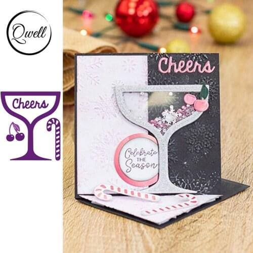 QWELL Christmas Festive Shaker Card Metal Cutting Dies for Scrapbooking and Card Making Paper Embossing Craft New 2019 die cuts