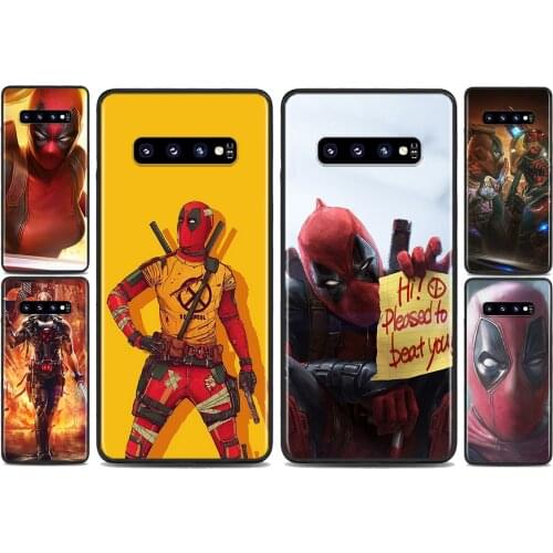 Marvel Deadpool Superhero For Samsung Galaxy S21 S10 S10E S9 S8 S7 Note 20 10 9 8 Ultra 5G Plus Edge Pro Black Phone Case