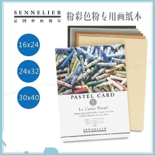 Sennelier La Carte Pastel Pad 12 Sheets of 6 Colors, Acid-free and Light Fast Pastel Board,Designed for Professional Pastelists