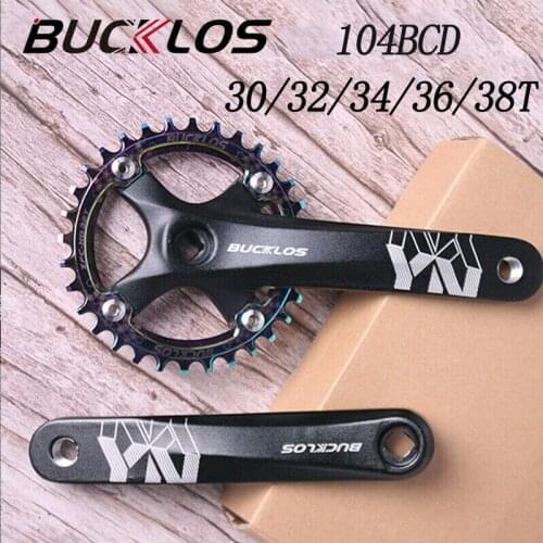 BUCKLOS MTB 104 BCD Crankset High Strength 170mm Crank Round Oval Bike Chainring 30T 32T 34T 36T 38T Bicycle Part