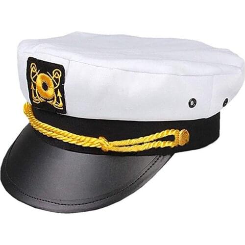 Adult Yacht Military Hats Boat Skipper Ship Sailor Captain Costume Hat Adjustable Cap Navy Marine Admiral For Men Women Retro