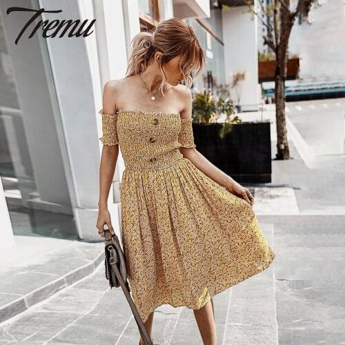 TREMU Yellow Summer Dresses