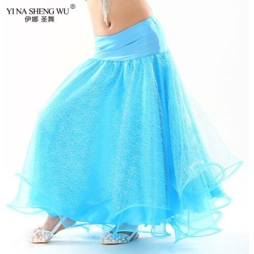 Performance Kids Belly Dancing Clothes Flare Long Maxi Skirts Girls Chiffon Skirt Professional Belly Dance Skirt for Children