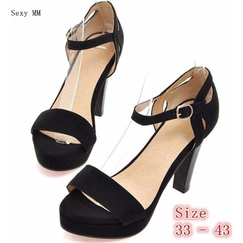 Summer Ladies Pumps Women Peep Toe High Heel Shoes Platform Gladiator Sandals Woman High Heels Sandals Small Plus Size 33 - 43