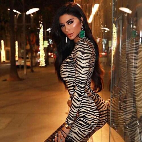 Fashion Leopard Print Sexy Dress Long Sleeve Slim Women Dresses Bodycon Dress For Women Clothing Autumn Winter Dresses Female