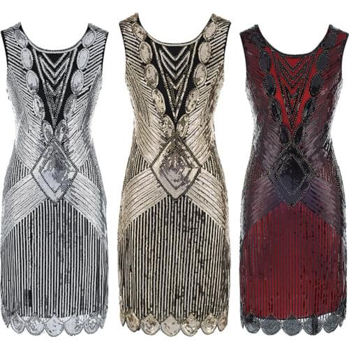 Beauty-Emily 2020 New Sequins Appliques Evening Dresses Sleeveless O Neck Prom Party Gowns Tassel Stage Dress robe de soiree