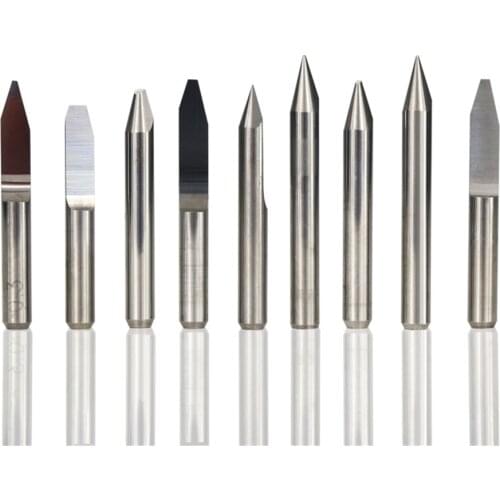 10 pcs 30 40 degree v shape end mill 3.175mm (1/8 '') shank carbide pcb engraving bits cnc router tool