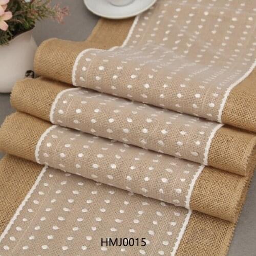 12'' Wide x 108'' Long Burlap Hessian Lace Wedding Paarty Table Runner Vintage Rustic Countryside Style