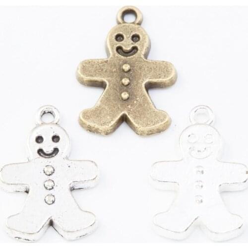 150pcs 13*19MM Antique tibetan silver color gingerbread charms vintage bronze pendants for bracelet earring diy jewelry making