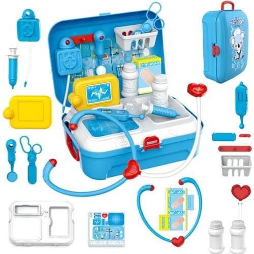 17pcs Kids Pretend Doctor Set Portable Backpack Medical Kit Doctor Toys Classic Role Play Game Toys for Children Gifts