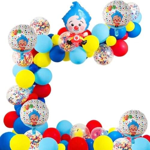 98pcs/set Plim Clown Arch Garland Kit Foil Balloons Latex Air Globos Baby Shower Birthday Theme Party Decorations Kids Toys Ball