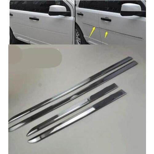 Car styling Chrome Body Side Door Trim Molding Exterior cover for Land Rove FREELANDER 2 Door Side Molding Trim car accessories
