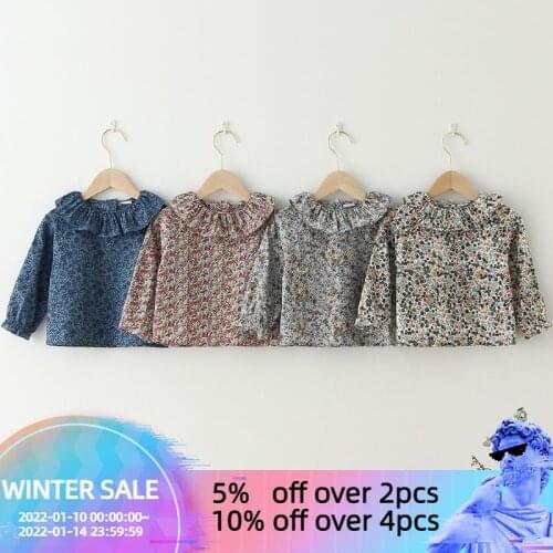 Fashion Baby Girl Cotton Blouse Infant Toddler Girl Princess Cotton Shirt Long Sleeve Summer Spring Girls Tops Blouses