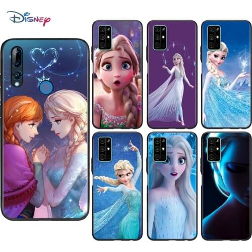 Beautiful Princess Elsa Soft Black TPU Cover For Honor 9 10 X10 9A 9C 9S 9N 10i 10X 9X Lite Pro 5G Phone Case Shell