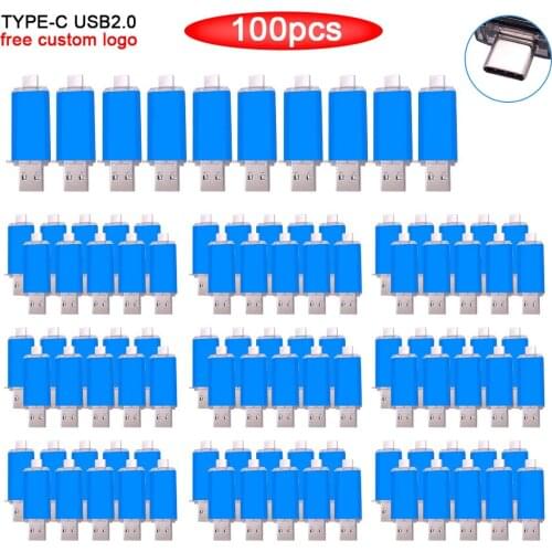 100pcs free logo 2 in 1 OTG USB Flash 64G 32GB 16GB 8GB Micro USB Memory Drive Pendrive metal for Android Smartphone Flash Disk