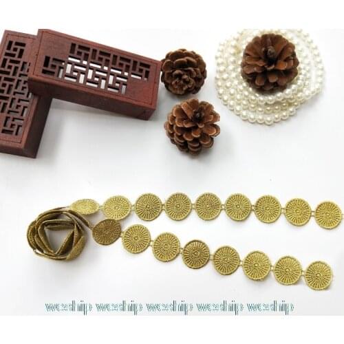 Ins Golden Embroidery lace lace for handicraft handmade DIY crown garment accessories Wedding dress accessories