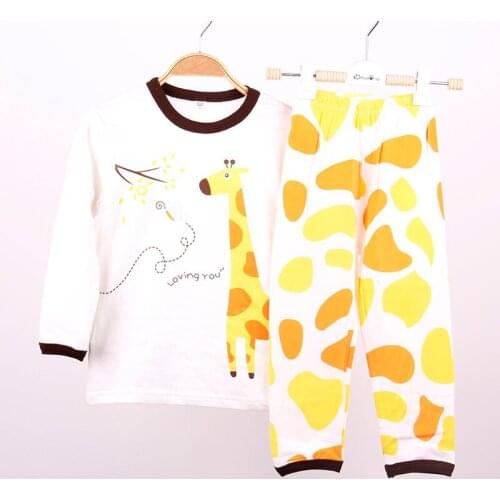 Childrens spring and autumn underwear set cotton cartoon boys and girls Long sleeve shirt baby pajamas
