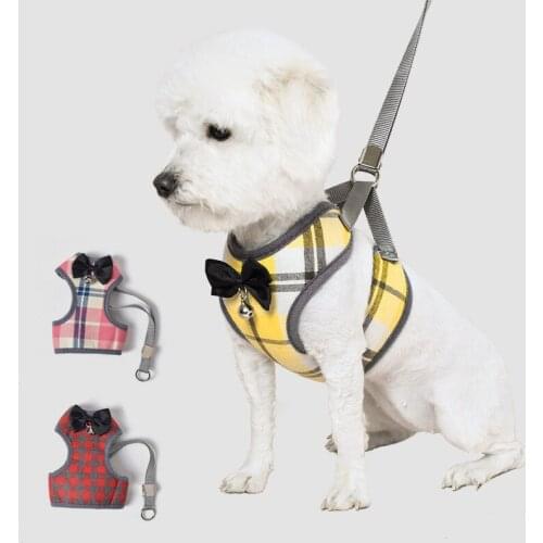 Dog Harness and Leash Set Puppy Cat Adjustable Harnesses Vest Walking Lead Mesh Harness for Small Medium Dog Pet Accessories