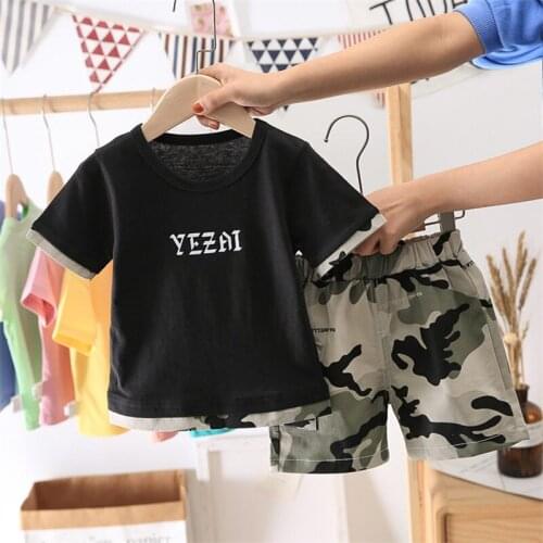Summer Baby Boys Girls Clothes Infant T Shirt camouflage Shorts 2pcs/set Kid Fashion Cotton Costume Children Casual Tracksuit