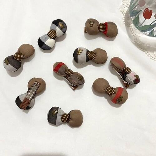 Miss cute Nwe Little bear stripe Hair Clips Set for Baby Girls Cartoon Stars Hairpins Girls Cute Kids wholesale Hair Accessories