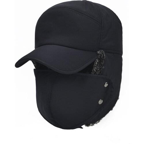 Trend Winter Thermal Bomber Hats Men Women Fashion Ear Protection Face Windproof Ski Cap Velvet Thicken Warm Hat #T1P