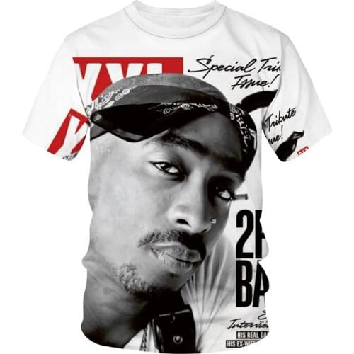 2021 Rapper Star Tupac 3D printed mens T-shirt, punk rock street style Music O-neck T-shirt, classic casual top